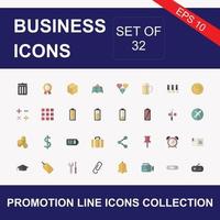 Set of 32 modern thin line icons. Outline isolated signs for mobile and web. High quality pictograms. Linear icons set of business, medical, UI and UX, media, money, travel, etc. vector