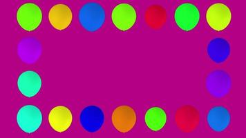 Animation of large group of brightly coloured balloons video