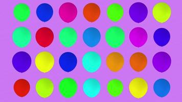 animación de grande grupo de brillantemente de colores globos video