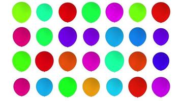 Animation of large group of brightly coloured balloons video