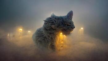 gigantesco gato súper realista. generativo ai. foto