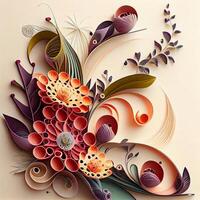 beautiful flowers paper craft. photo