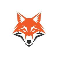 a minimalistic abstract fox head logo in a simple flat design style vector