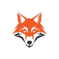 a minimalistic abstract fox head logo in a simple flat design style vector