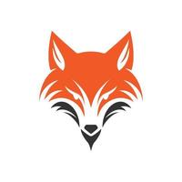 a minimalistic abstract fox head logo in a simple flat design style vector