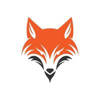 a minimalistic abstract fox head logo in a simple flat design style vector