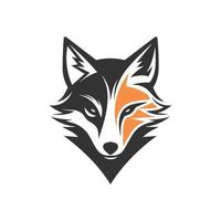 a minimalistic abstract fox head logo in a simple flat design style vector