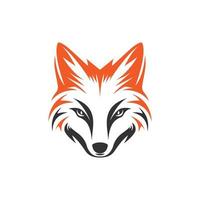 a minimalistic abstract fox head logo in a simple flat design style vector