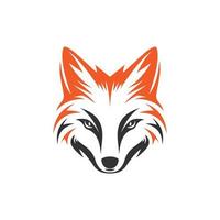 a minimalistic abstract fox head logo in a simple flat design style vector