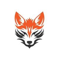 a minimalistic abstract fox head logo in a simple flat design style vector