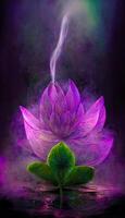Beautiful lotus purple body color luminous. . photo