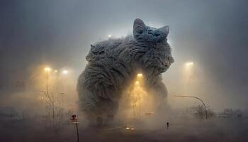 gigantesco gato súper realista. generativo ai. foto