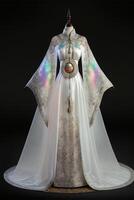 The amazing white Chinese wedding dress. photo