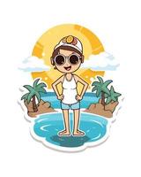 Girl on Vacation vector