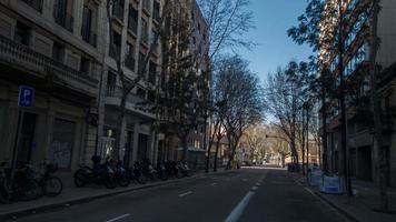 Pov shot moving around the poblenou district of barcelona video