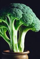 Close up photo of a castle made of broccoli. .