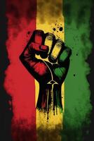 Five fists Pan-African flag. Generative Ai. photo