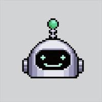 Pixel art illustration Robot head. Pixelated Robot. Robot head icon pixelated for the pixel art game and icon for website and video game. old school retro. vector