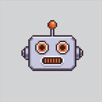 Pixel art illustration Robot head. Pixelated Robot. Robot head icon pixelated for the pixel art game and icon for website and video game. old school retro. vector