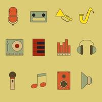 el música icono haz conjunto vector imagen