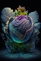 Cabbage beautiful spectrum under the influence of zenith. . photo