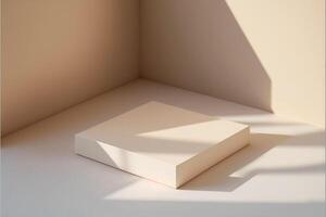 photorealistic render paper platform. . photo