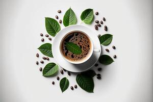 Cup of coffee on white background.. photo