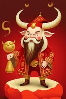 the lovely Chinese zodiac wealth god. . photo