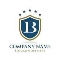 Letter B shield logo design vector