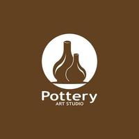 Pottery Art Studio Logo Vector Template Illustration