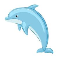 Vector illustration of a cute sea dolphin for a design element. Marine animals and fish