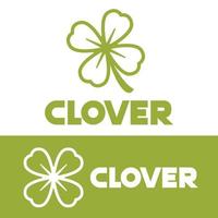 Modern vector flat design simple minimalist logo template of 4 leaf clover shamrock vector for brand, emblem, label, badge. Isolated on white background.