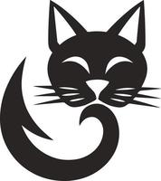 Minimalist modern cat logo. Tricky cat icon. Simple cat vector icon.