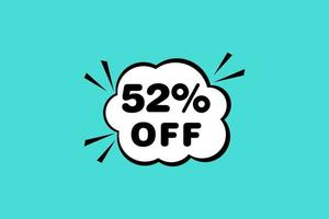 52 percent Sale and discount labels. price off tag icon flat design. vector