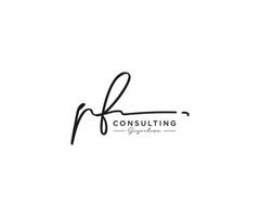 Initial PF signature logo collection template vector. Hand drawn Calligraphy lettering Vector illustration.