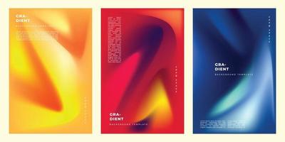 Colorful fluid mesh gradient poster design set copy space vector