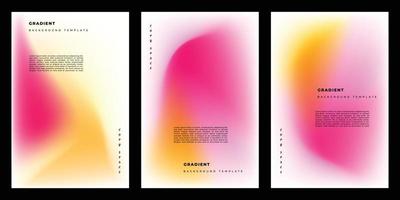 Colorful fluid mesh gradient poster design set copy space vector