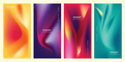 Colorful fluid mesh gradient poster design set copy space vector