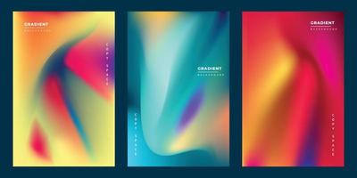 Colorful fluid mesh gradient poster design set copy space vector