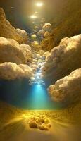 Beautiful sky landscape illustration. . photo