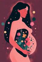 illustration of pregnant young women. . photo