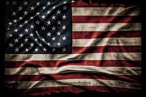 grunge Estados Unidos bandera antecedentes. americano bandera con grunge textura ai generado foto