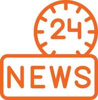 24 Hours News Vector Icon Design