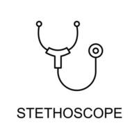 stethoscope line vector icon