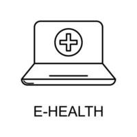 e-salud línea vector icono