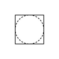 circle in a rectangle vector icon