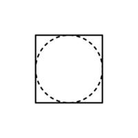 circle in a rectangle vector icon