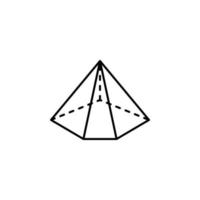3d triangle with dashed edges vector icon
