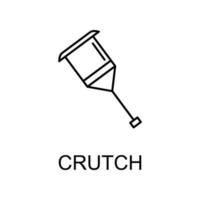 crutch line vector icon