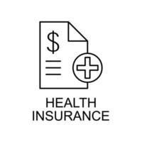 health insurance line vector icon